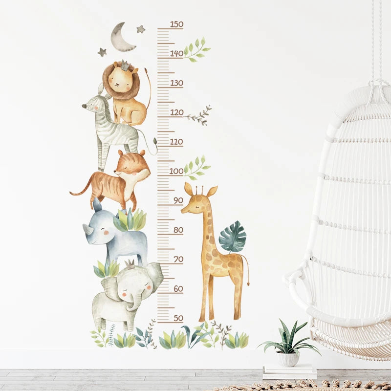 🌈📏 Cute Kids Height Chart Wall Stickers – Removable PVC Growth Ruler 🚀🐻