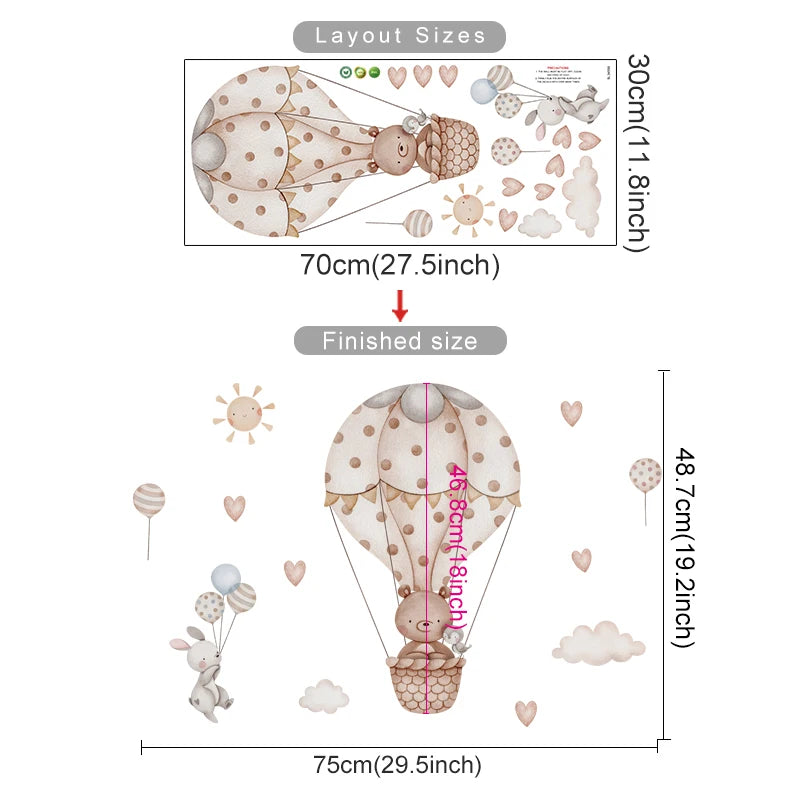 🌈✨ Cute Cartoon Wall Stickers for Kids’ Room (28 Variants)