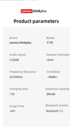 🎧 Lenovo Bluetooth 5.3 Dual-Mixed Stereo Earbuds – Noise Reduction, Deep Bass & Smart Touch Control ✨