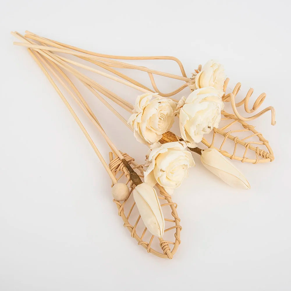 Set 12 Lotus Flower Rattan Sticks - Natural Decorations for Diffusers 🌸✨