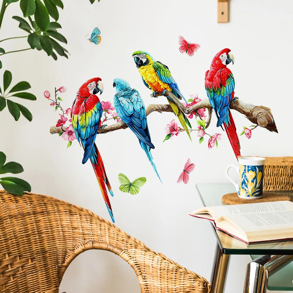 🌿 Wall Art Stickers – Nature Window Views & Hanging Décor 🌼🕊️