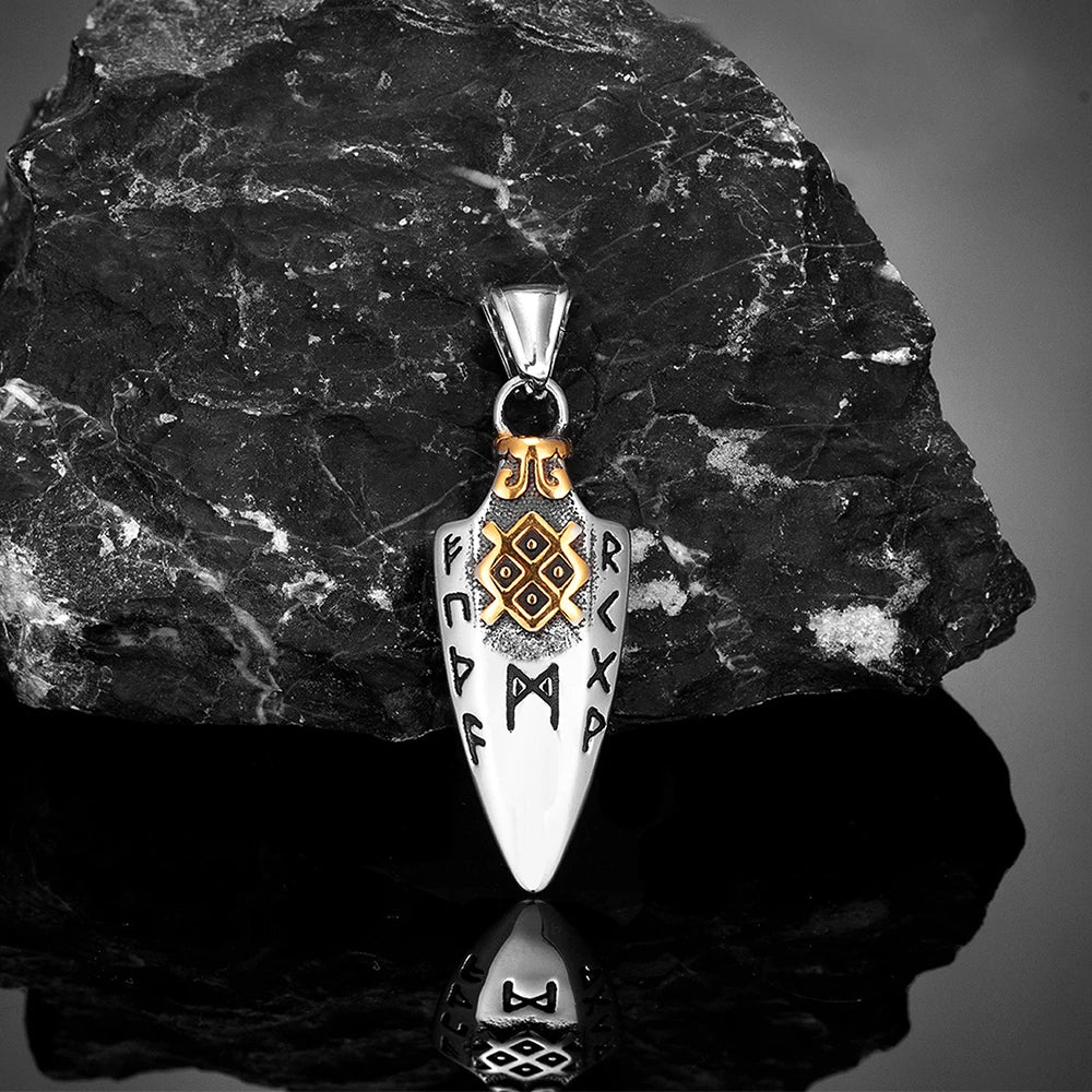 🗡️ Viking Rune Arrowhead Pendant Necklace – Norse Warrior Amulet ⚔️