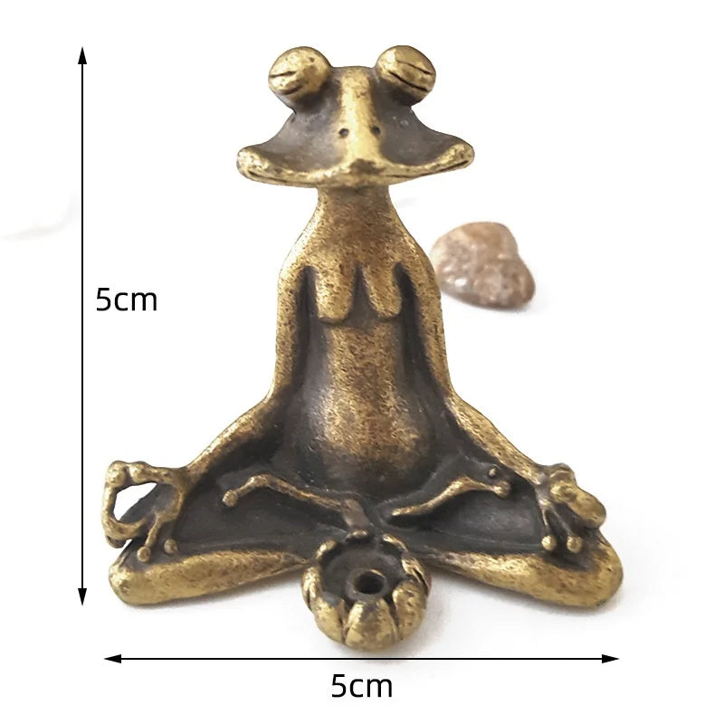 🐸✨ Zen Animal Brass Statues – Meditation Frog & Kung Fu Turtle Collection