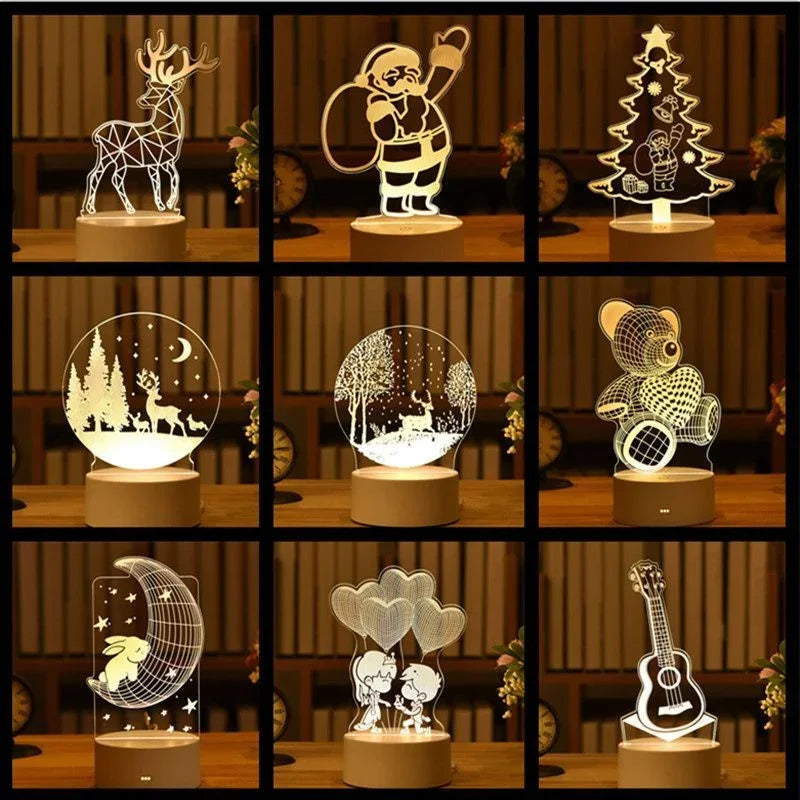 💡 3D Visual Illusion Night Light – LED Desk Lamp
