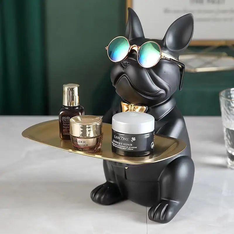 🐶✨ “Bulldog Butler™ – Multifunctional Resin Tray Statue”