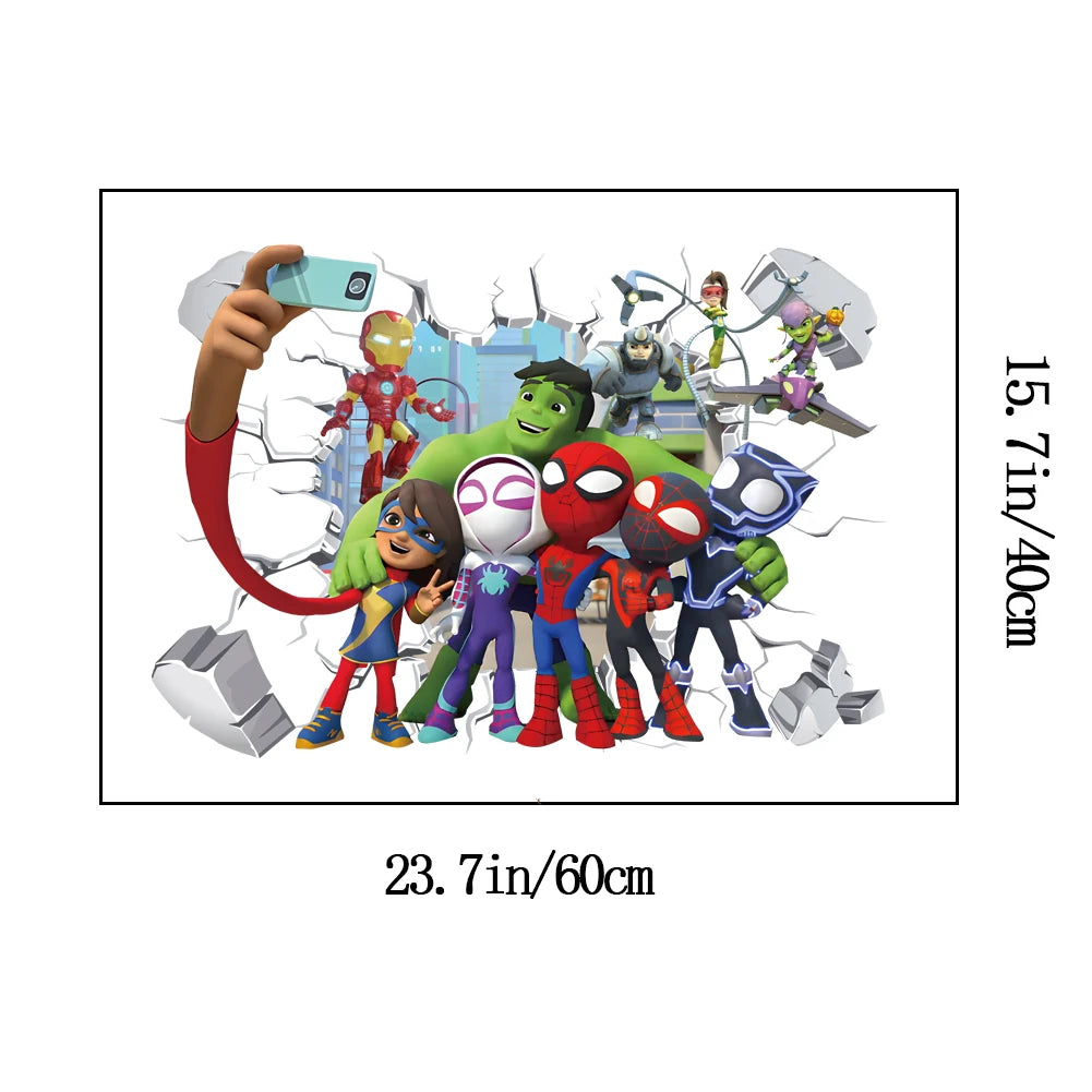 🕸️ Mini Spider-Man Superhero Wall Stickers – Kids Room Decor 🕷️✨