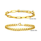 ✨ Premium Cuban Link Bracelet Set – Men’s Stainless Steel Chain (Gold/Silver/Black) ✨