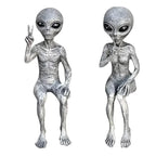 🛸 Funny Alien Statue Set – Quirky Resin Decor for Home & Garden 👽✨