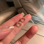 ✨ Crystal Circle Pendant Necklace – Elegant Minimalist Jewelry ✨