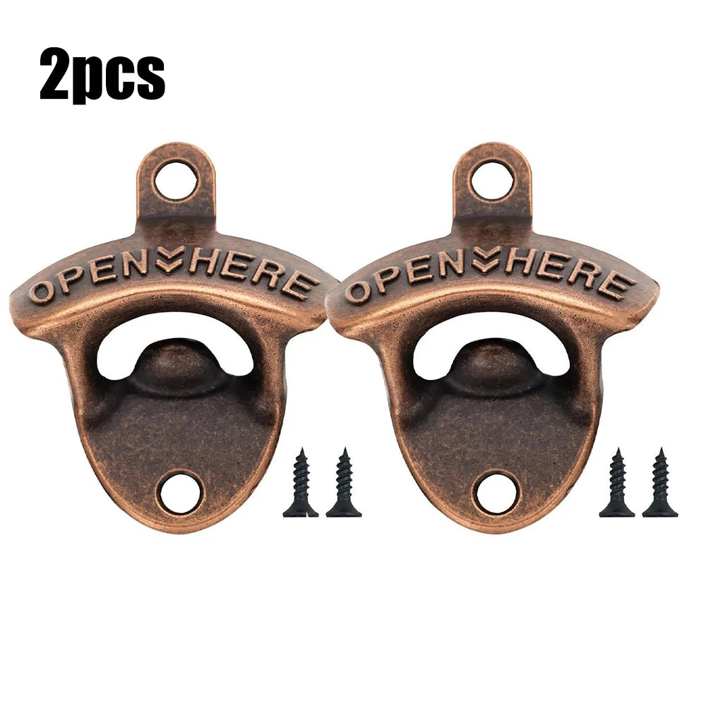 🍺🔩Vintage Zinc Alloy Wall Bottle Opener - Retro Style, Wall Mounting