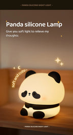Panda LED Night Light –Soft Silicone Night Lamp, Touch & USB Rechargeable 🐼✨