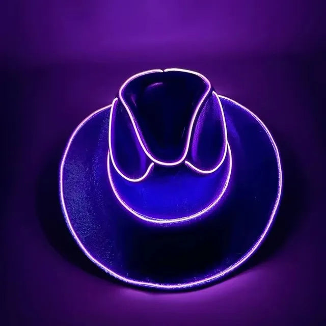 ⭐ ✨ LED Light-Up Cowboy Hat – Colorful Western Party Glow ✨