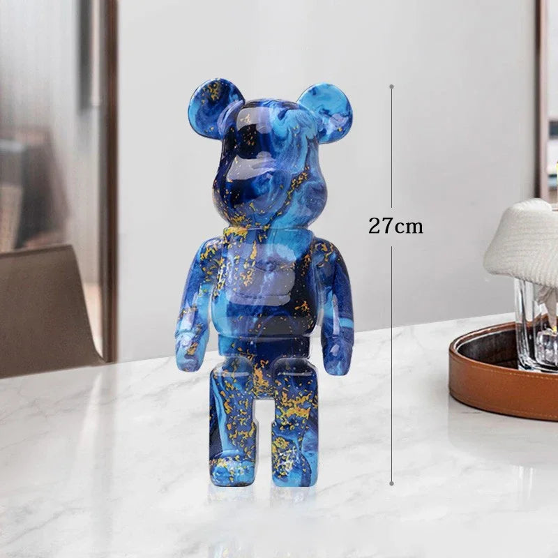 🧸✨ Graffiti Bear Resin Statue – 27cm Artistic Decor Figurine