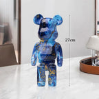 🧸✨ Graffiti Bear Resin Statue – 27cm Artistic Decor Figurine