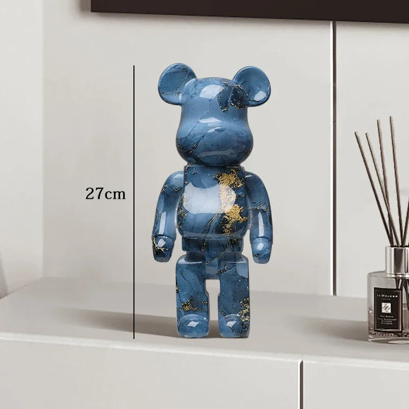 🧸✨ Graffiti Bear Resin Statue – 27cm Artistic Decor Figurine
