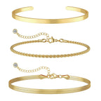 ✨ Elegant Gold Bracelet Collection – Women’s Minimalist Chain Set ✨