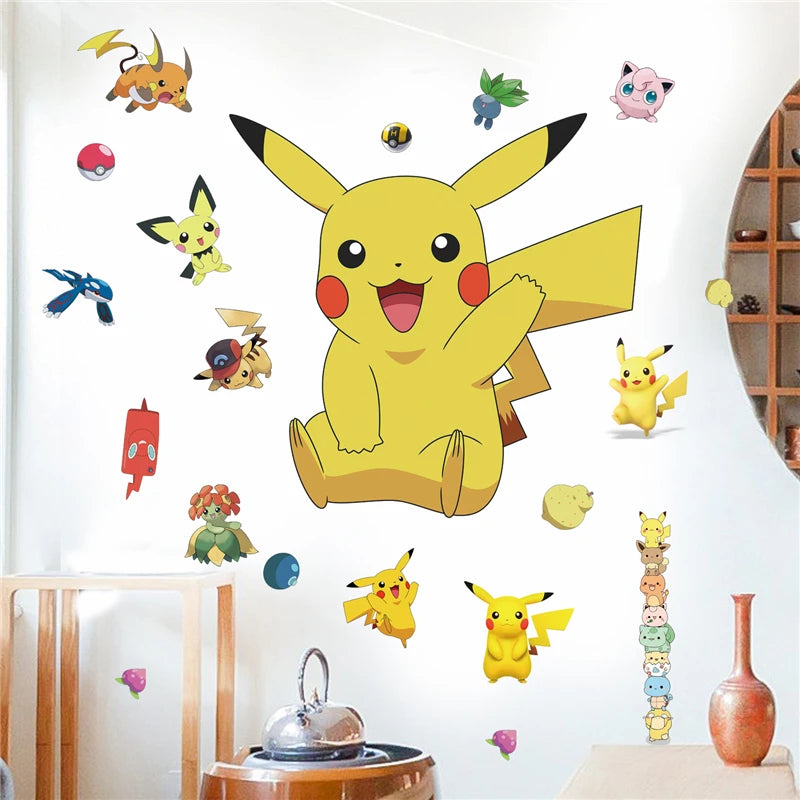 ✨ Pikachu & Friends Pokémon Wall Stickers – Cute Cartoon Room Décor for Kids | 4 Designs