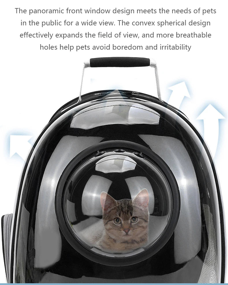 🐾 Crystal-Clear Pet Travel Backpack – Transparent Air-Flow Carrier 🎒✨
