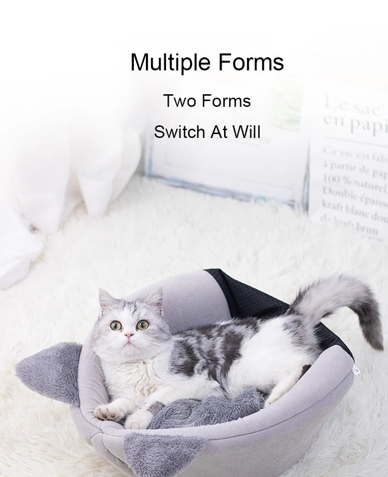 🐱 Cozy Igloo Cat & Small Dog Bed with Cute Ears – Soft, Warm & Secure Den 🛏️✨