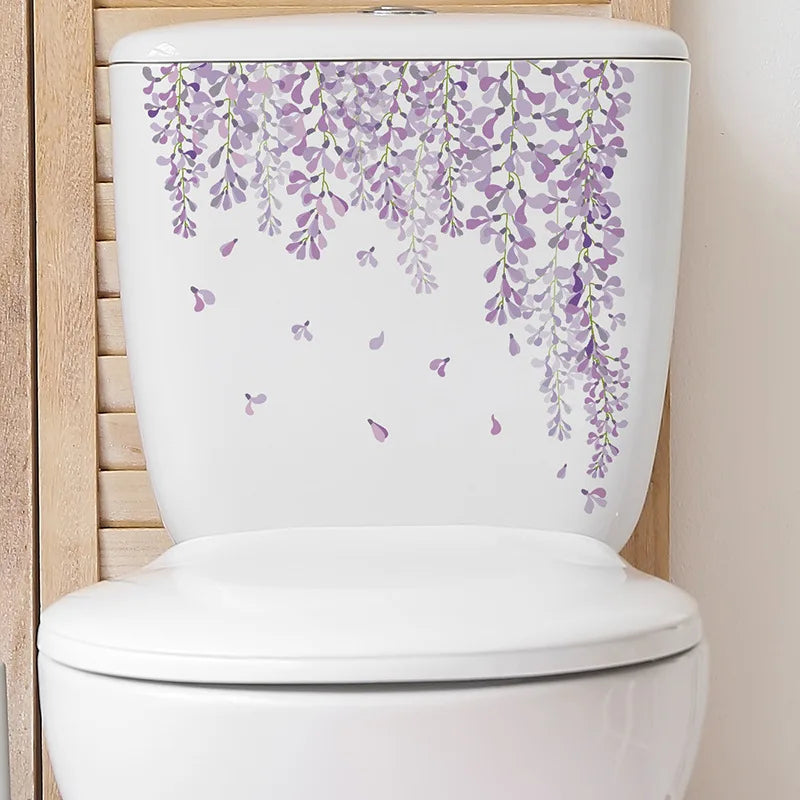🌿✨ Green Leaf Toilet & Bathroom Wall Stickers — Waterproof Decorative Decals