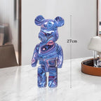 🧸✨ Graffiti Bear Resin Statue – 27cm Artistic Decor Figurine