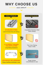 🔗 Bold Men’s Pendant Necklace – Stainless Steel Statement Chain (Gold & Silver)