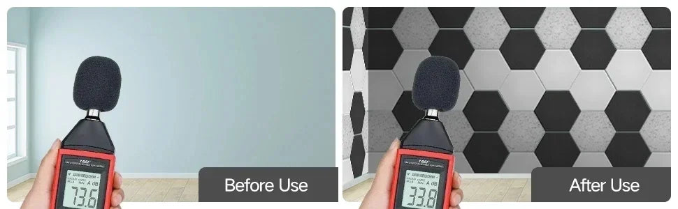 🎧 12-Pack Hexagonal Acoustic Panels – Premium Soundproof Foam Tiles