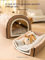 Cozy Arch Pet House 🐾 Soft Enclosed Bed for Cats & Small Dogs