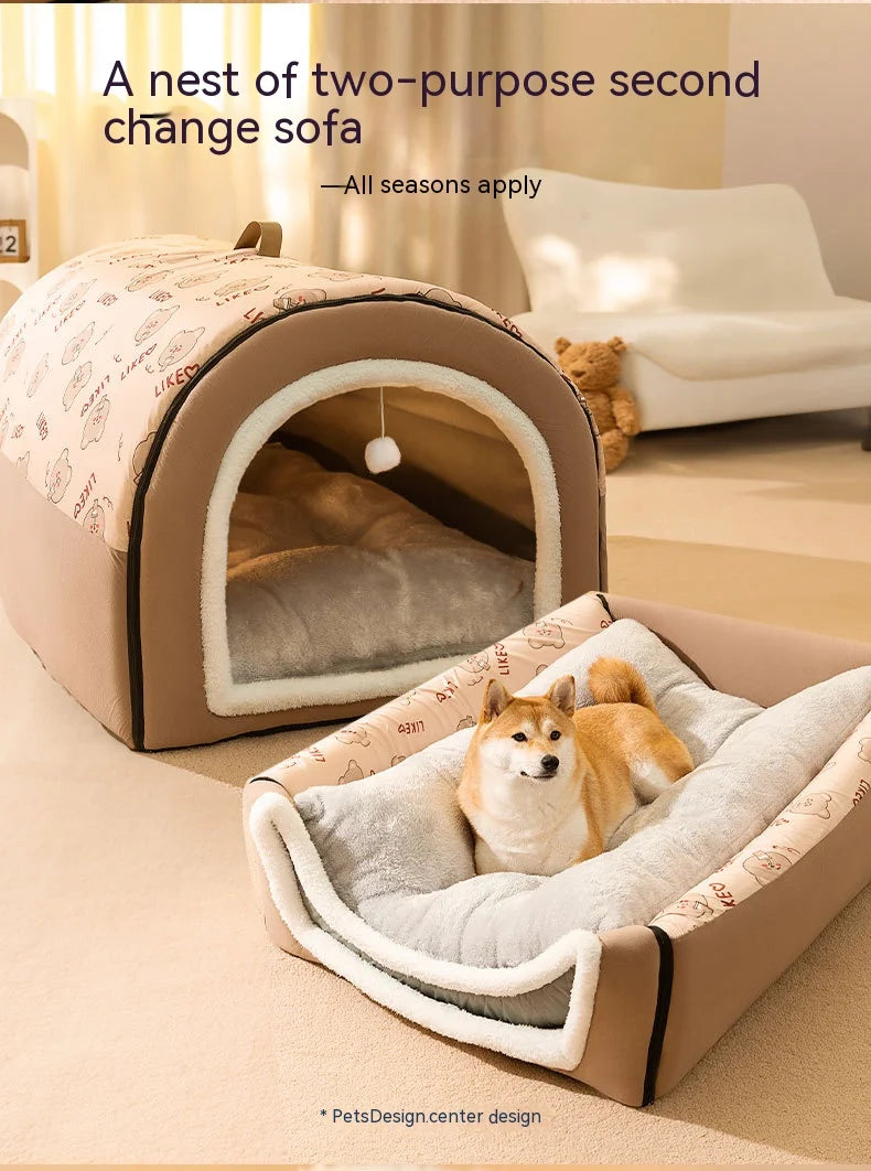 Cozy Arch Pet House 🐾 Soft Enclosed Bed for Cats & Small Dogs
