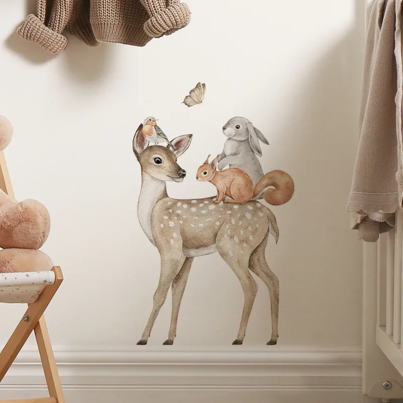 🌿🐾 “Forest Friends Peek-A-Boo Wall Sticker”
