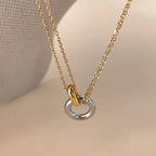 ✨ Elegant Dual-Tone Pendant Necklace – Minimal Chic Jewelry ✨