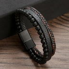 🔥 Leather Wrap Bracelet – Men’s Multi-Layer Wristband (108 Styles) 🔥