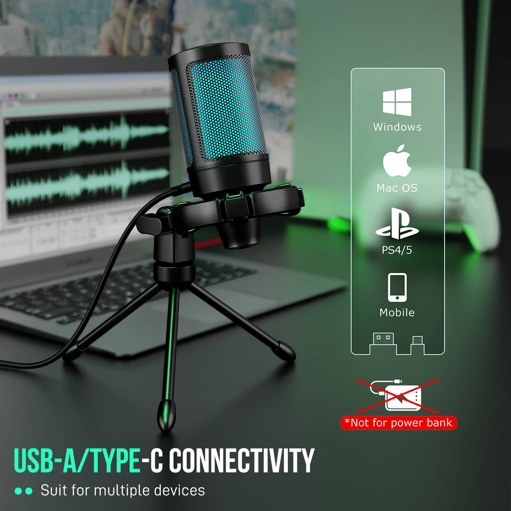 🎤 RGB USB Gaming Microphone – Perfect for TikTok & Streaming! 🌈✨
