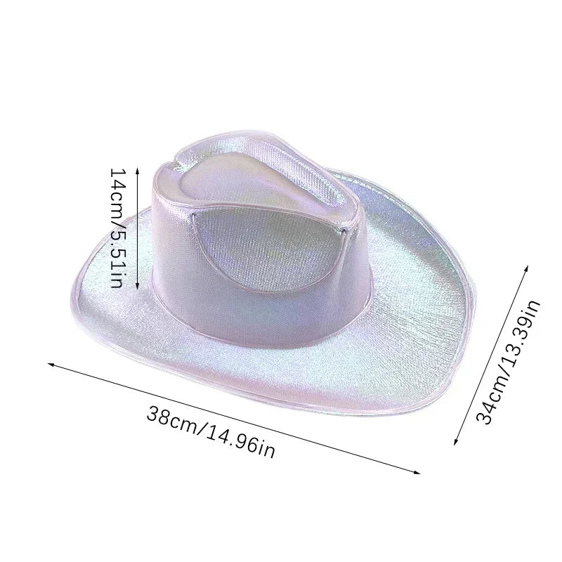 ⭐ ✨ LED Light-Up Cowboy Hat – Colorful Western Party Glow ✨