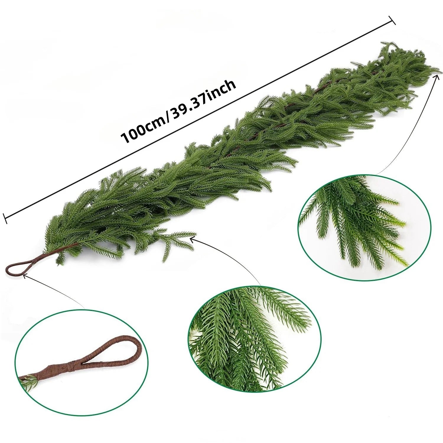 🎄✨ Artificial Pine Christmas Garland – Festive Holiday Door & Wall Décor