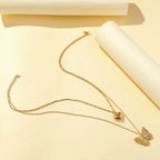 ✨ Vintage Butterfly & Angel Pendant Necklace – Elegant Retro Jewelry for Women 🦋👼