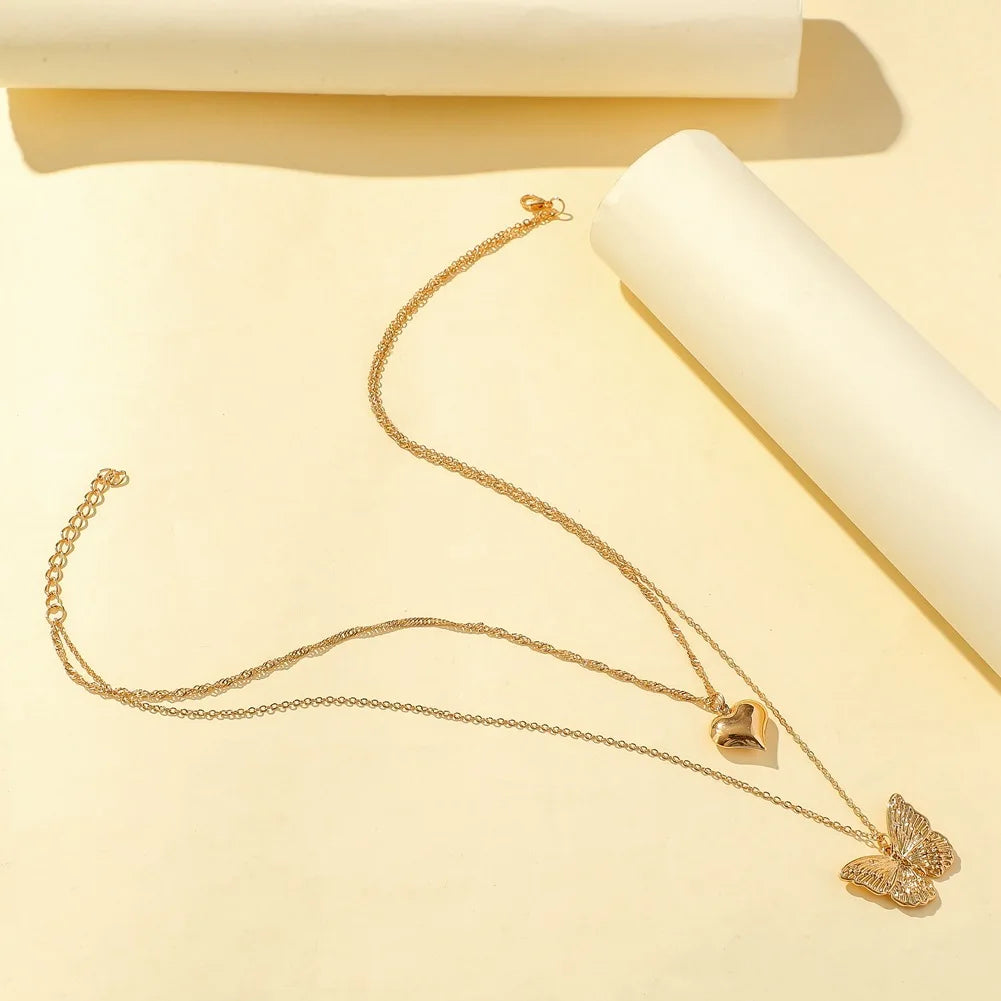 ✨ Vintage Butterfly & Angel Pendant Necklace – Elegant Retro Jewelry for Women 🦋👼