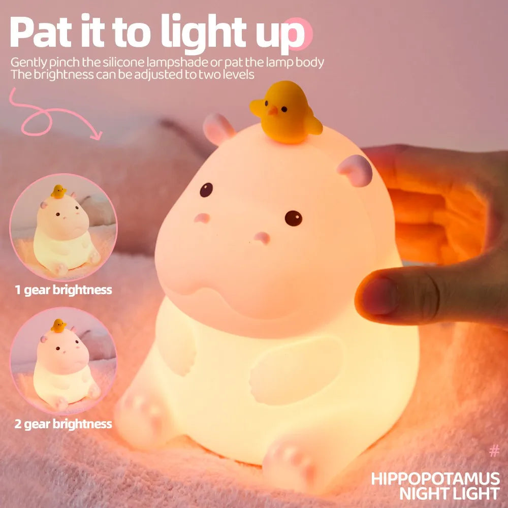 Cute Silicone Night Light – Ricaricabile & Touch | Fox 🦊, Rabbit 🐰, Penguin 🐧, Giraffe 🦒, Slot 🦥, Nylon 🌙, Flamingo 🦩