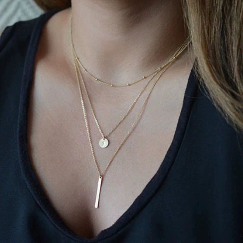 Minimalist Fine Bar Pendant Necklace for Women ✨ | Elegant Slim Charm Jewelry