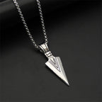 🔱 Arrowhead Pendant Necklace – Bold Steel Statement for Men & Women