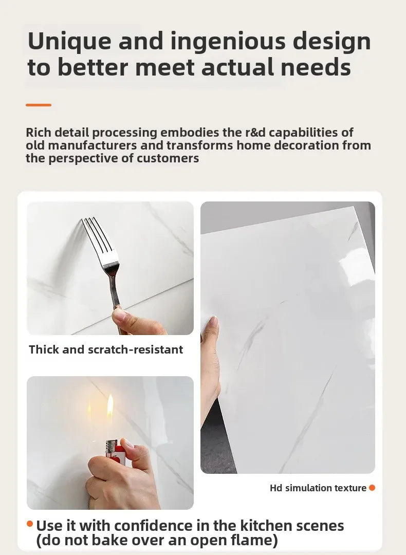 ✨ Marble-Style Waterproof Tile Stickers (10–50 pcs) – Peel & Stick Wall Decor 🧱✨