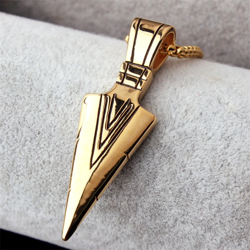 🔱 Arrowhead Pendant Necklace – Bold Steel Statement for Men & Women