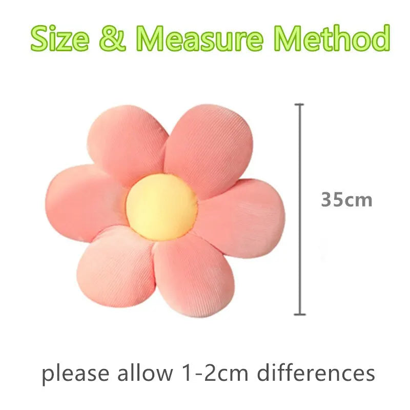 Peluche Coloured Flower 35cm - Soft Decorative Pillow 🌼✨