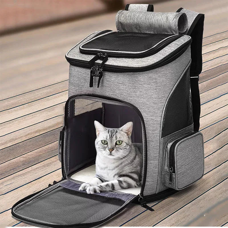 Portable Breathable Cat Backpack Carrier — Soft Fabric Pet Travel Bag 🎒🐾
