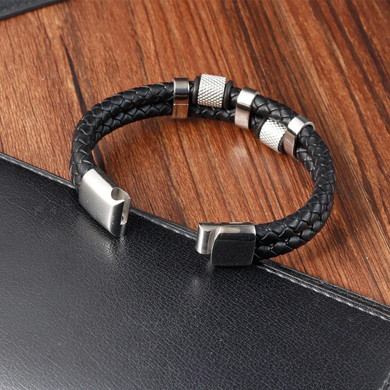 🔥 Men’s Leather Bracelet Collection – Multi-Style Modern Designs 🖤✨