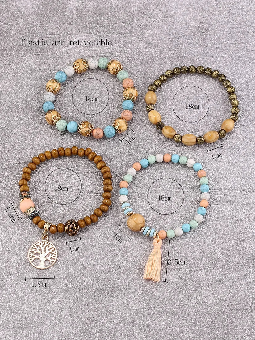 🌿 Tree of Life Charm Bracelet – Boho Unisex Adjustable Bracelet ✨