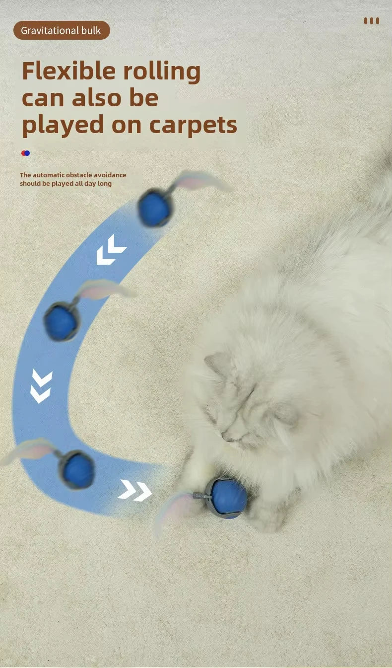 🐾 New Speedy Tail 2.0 Interactive Cat Toy – Smart Rolling Ball with Adjustable Speeds 🐾