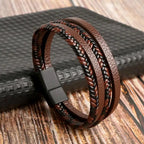 🔥 Leather Wrap Bracelet – Men’s Multi-Layer Wristband (108 Styles) 🔥
