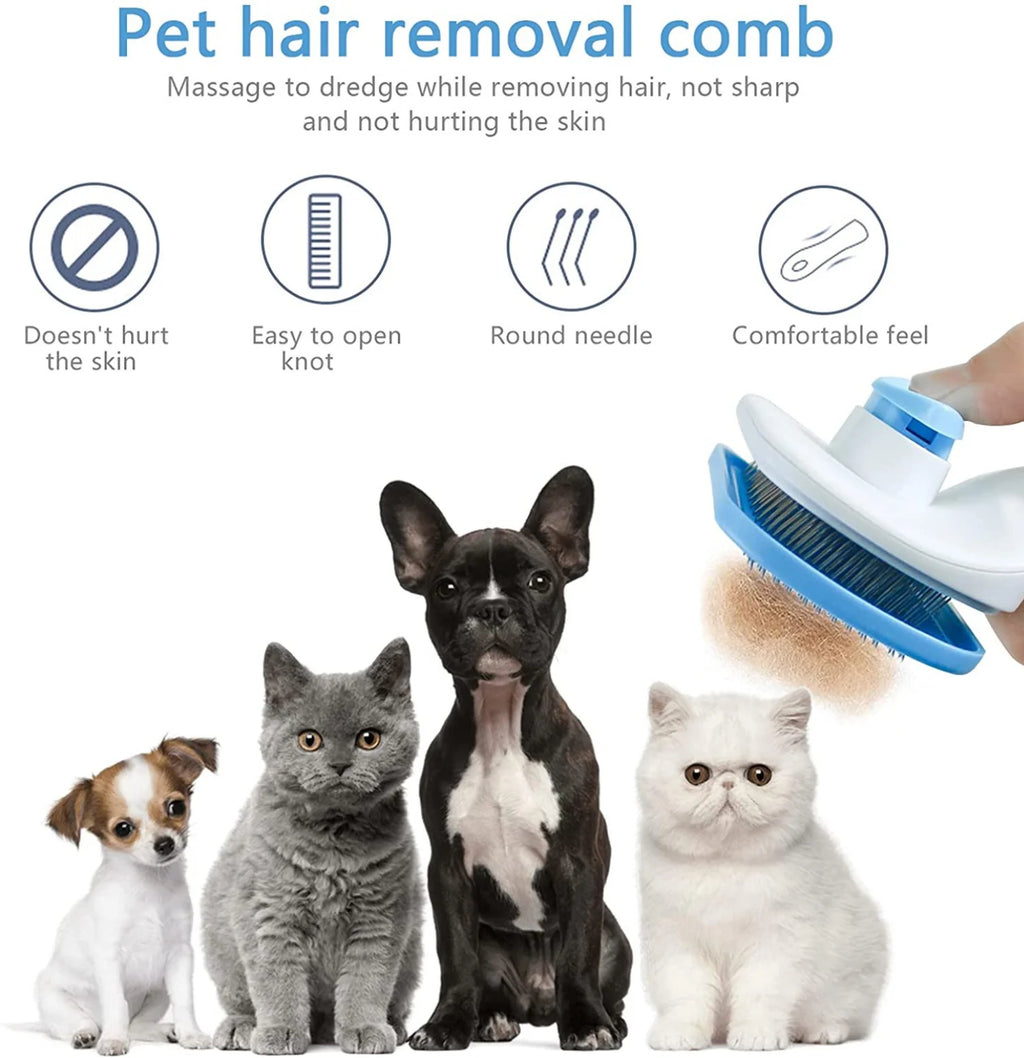 Self-Cleaning Pet Grooming Brush – Anti-Shedding Comb for Dogs & Cats 🐶🐱✨