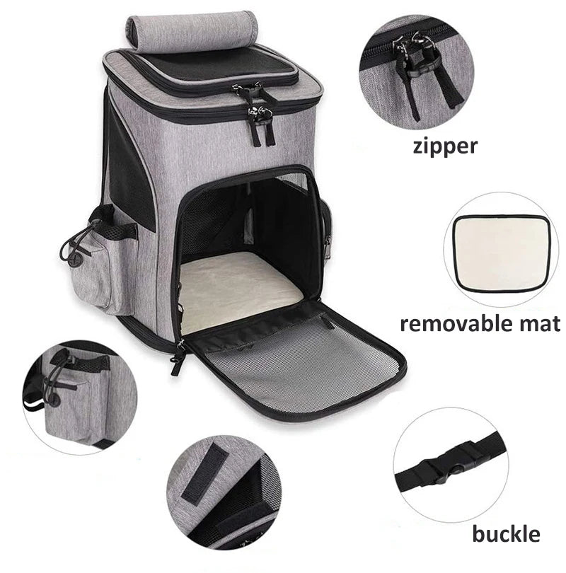 Portable Breathable Cat Backpack Carrier — Soft Fabric Pet Travel Bag 🎒🐾